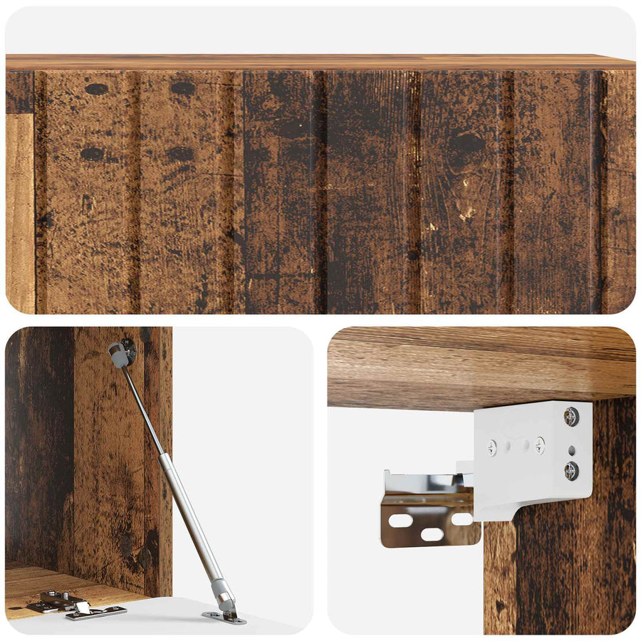 Wandbeugel TV-kast Oud hout 98 x 41 x 30 cm Bewerkt hout