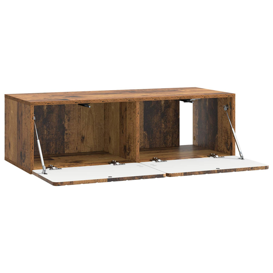 Wandbeugel TV-kast Oud hout 98 x 41 x 30 cm Bewerkt hout
