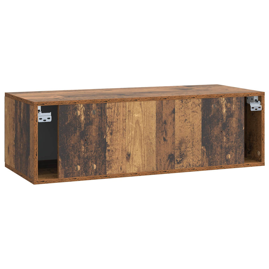 Wandbeugel TV-kast Oud hout 98 x 41 x 30 cm Bewerkt hout