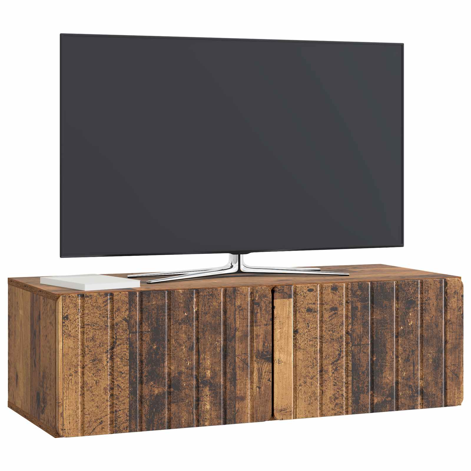 Wandbeugel TV-kast Oud hout 98 x 41 x 30 cm Bewerkt hout