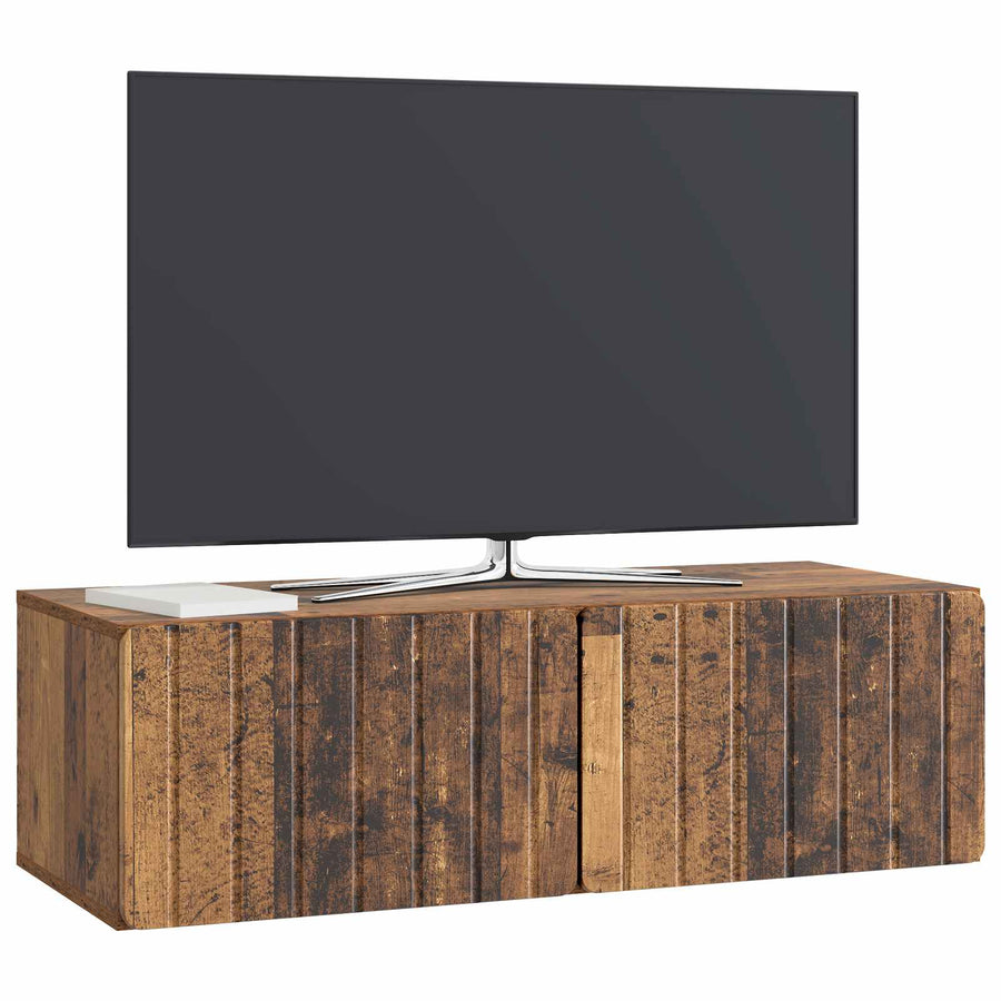 Wandbeugel TV-kast Oud hout 98 x 41 x 30 cm Bewerkt hout