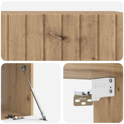Wandbeugel TV-kast Artisanaal eiken 98 x 41 x 30 cm