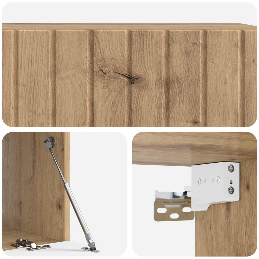 Wandbeugel TV-kast Artisanaal eiken 98 x 41 x 30 cm