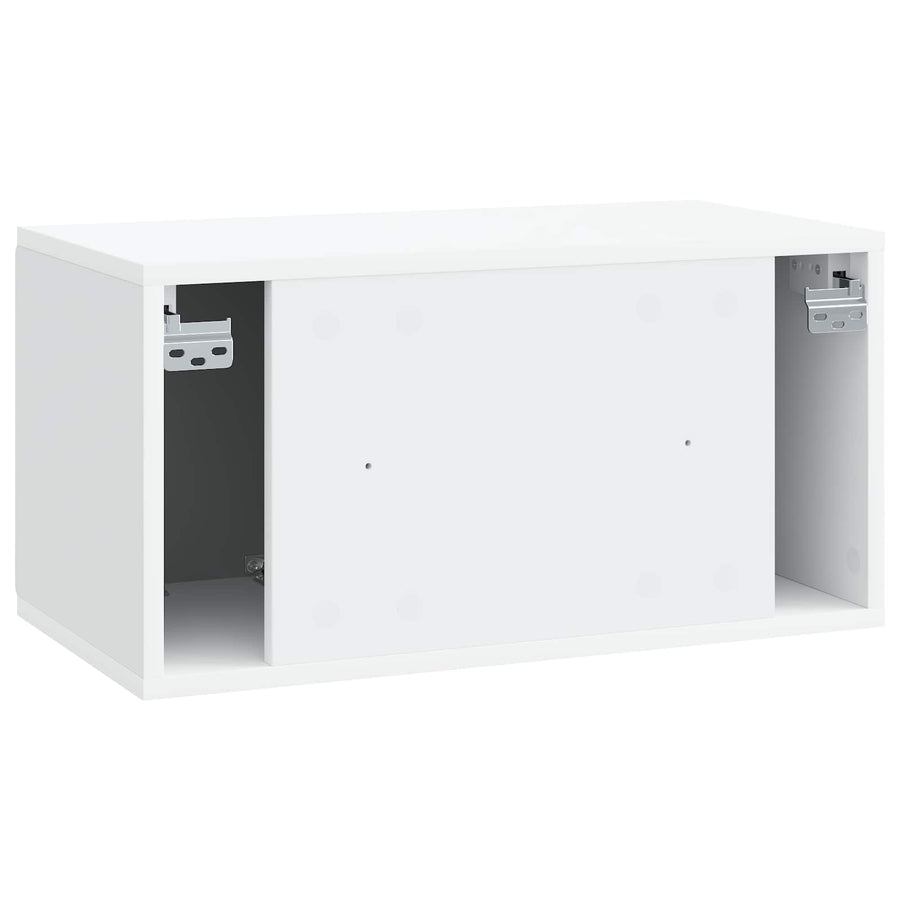 Wandbeugel TV-kast Wit 59,5 x 31 x 30 cm Bewerkt hout