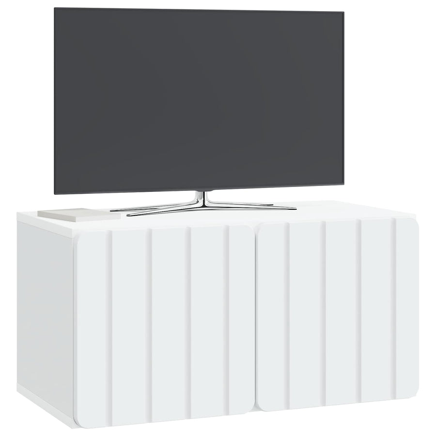 Wandbeugel TV-kast Wit 59,5 x 31 x 30 cm Bewerkt hout