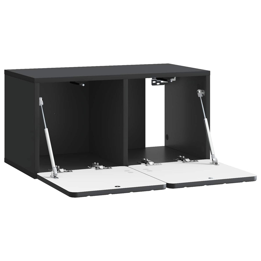 Wandbeugel TV-kast Zwart 59,5 x 31 x 30 cm Bewerkt hout