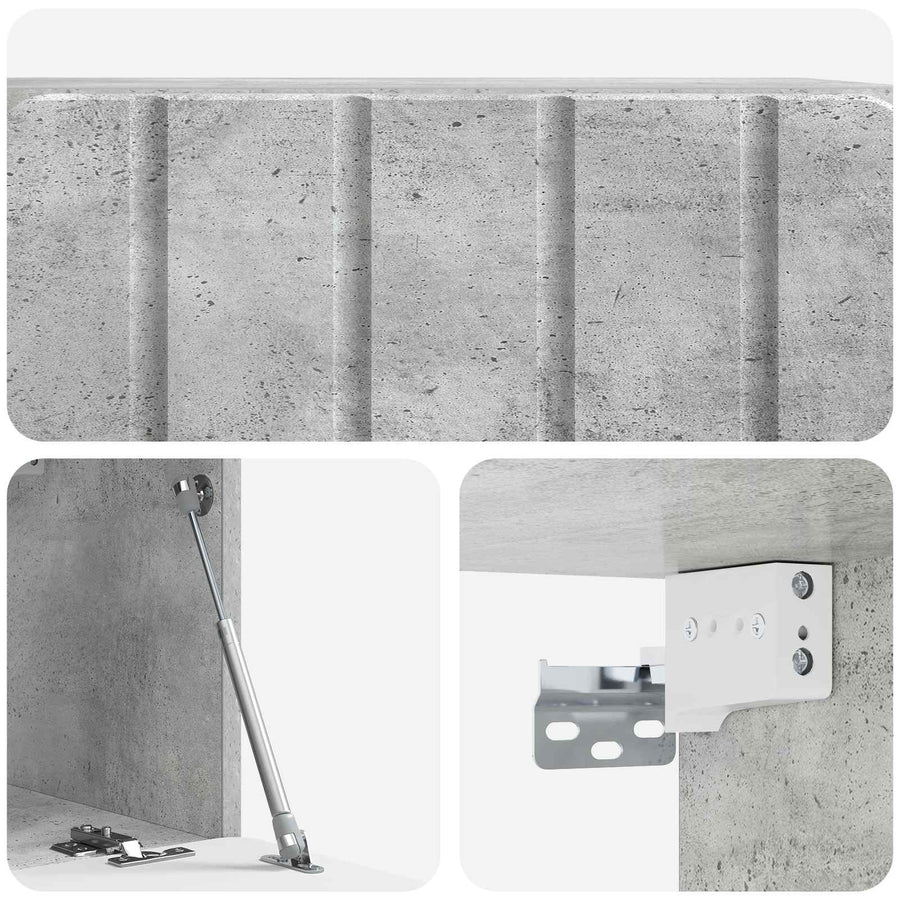 Wandbeugel TV-kast Betongrijs 59,5 x 31 x 30 cm Bewerkt hout