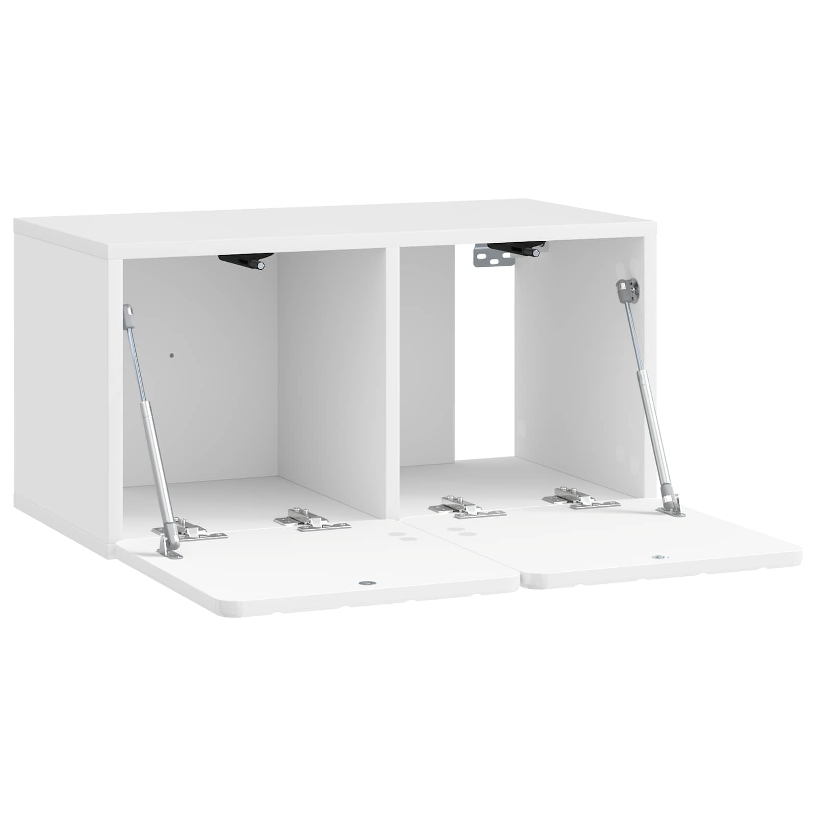 Wandbeugel TV-kast Hoogglans Wit 59,5 x 31 x 30 cm Bewerkt hout