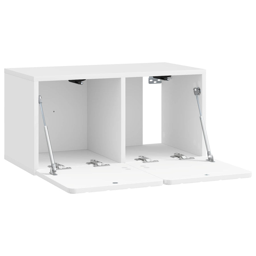 Wandbeugel TV-kast Hoogglans Wit 59,5 x 31 x 30 cm Bewerkt hout