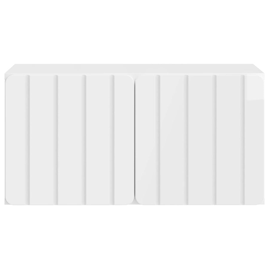 Wandbeugel TV-kast Hoogglans Wit 59,5 x 31 x 30 cm Bewerkt hout