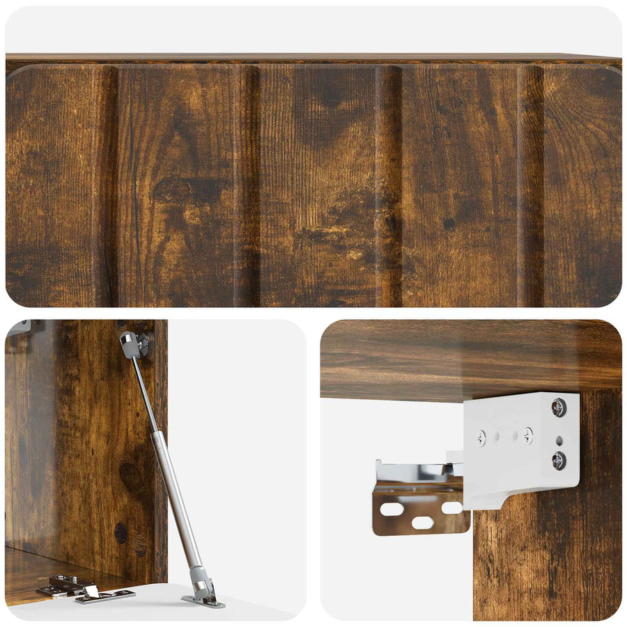 Wandbeugel TV-kast Gerookt eiken 59,5 x 31 x 30 cm Bewerkt hout