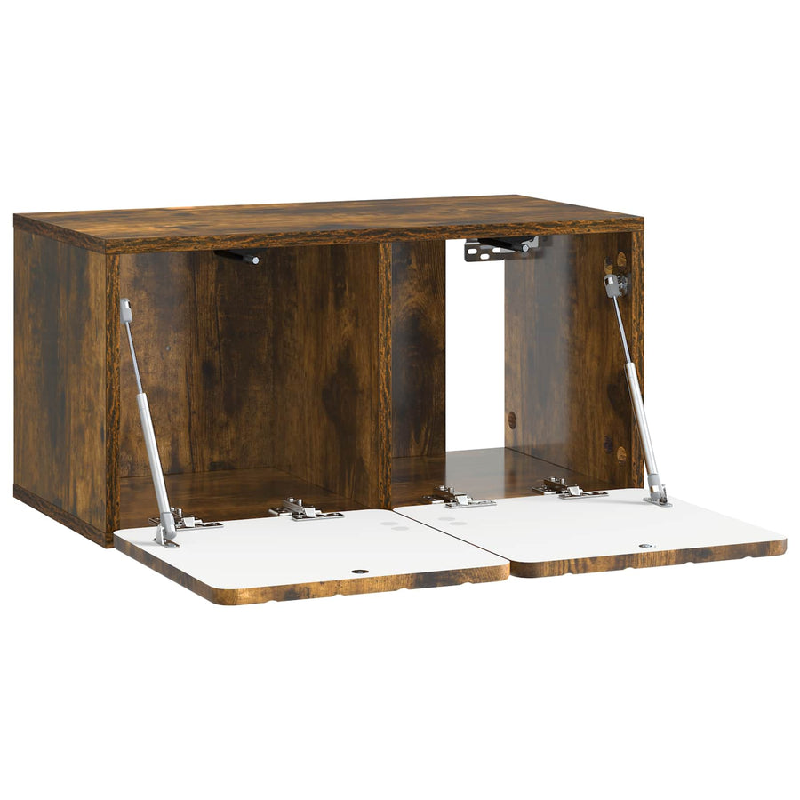 Wandbeugel TV-kast Gerookt eiken 59,5 x 31 x 30 cm Bewerkt hout