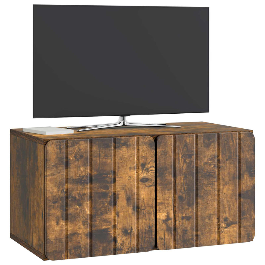 Wandbeugel TV-kast Gerookt eiken 59,5 x 31 x 30 cm Bewerkt hout