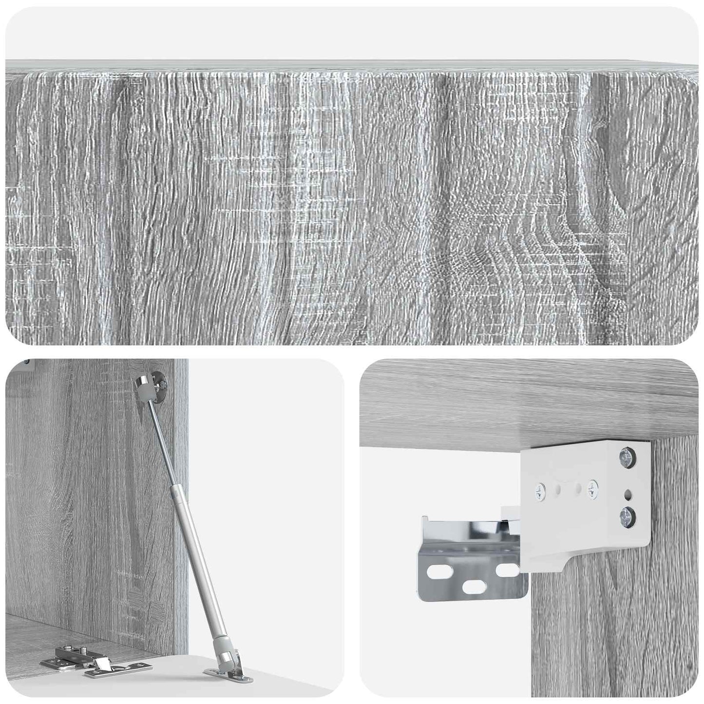 Wandbeugel TV-kast Grijs sonoma 59,5 x 31 x 30 cm Bewerkt hout
