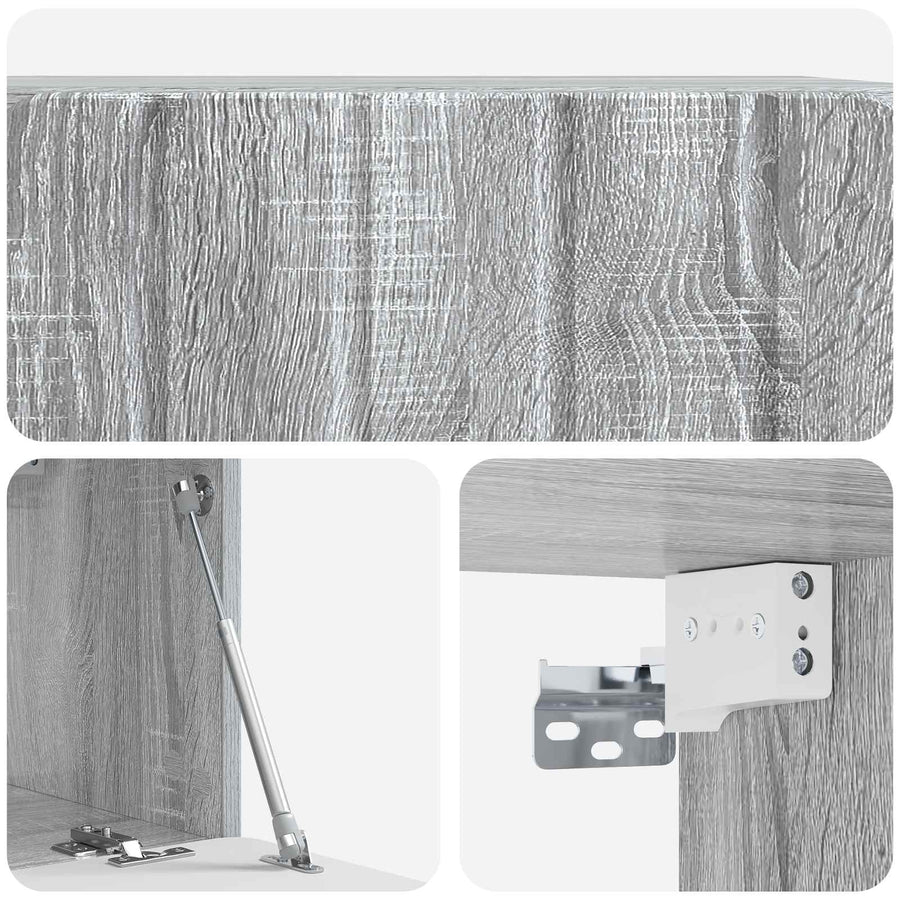 Wandbeugel TV-kast Grijs sonoma 59,5 x 31 x 30 cm Bewerkt hout