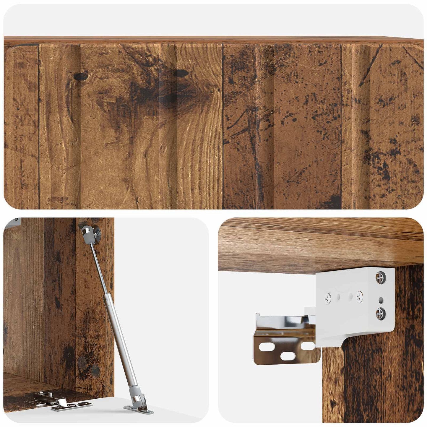 Wandbeugel TV-kast Oud hout 59,5 x 31 x 30 cm Bewerkt hout