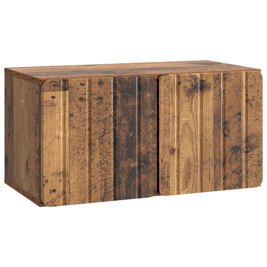 Wandbeugel TV-kast Oud hout 59,5 x 31 x 30 cm Bewerkt hout