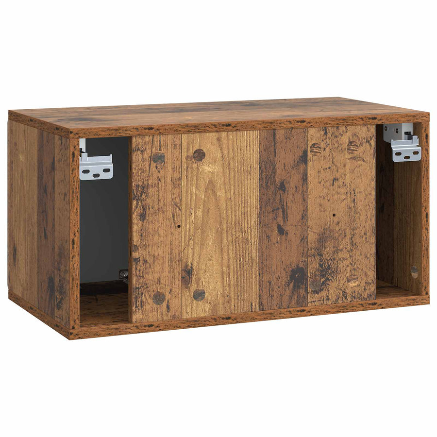 Wandbeugel TV-kast Oud hout 59,5 x 31 x 30 cm Bewerkt hout