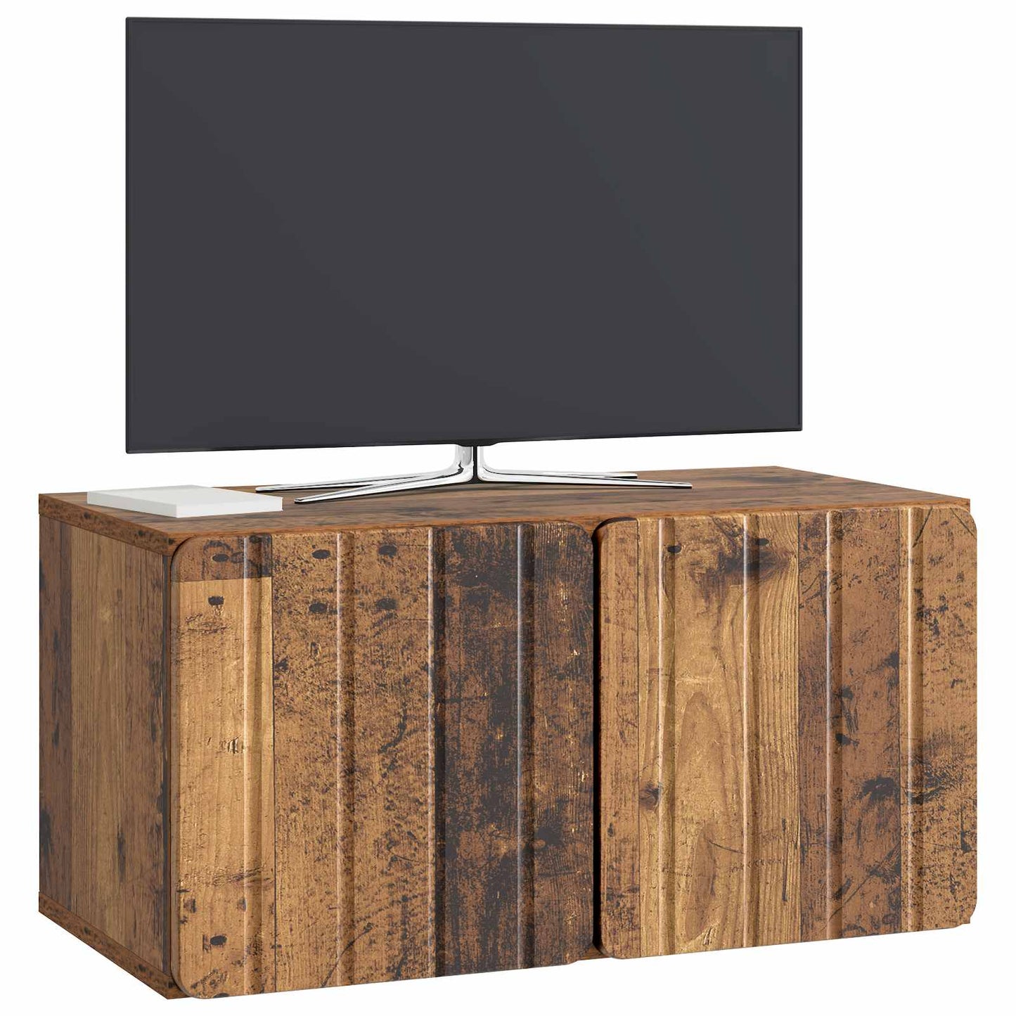 Wandbeugel TV-kast Oud hout 59,5 x 31 x 30 cm Bewerkt hout