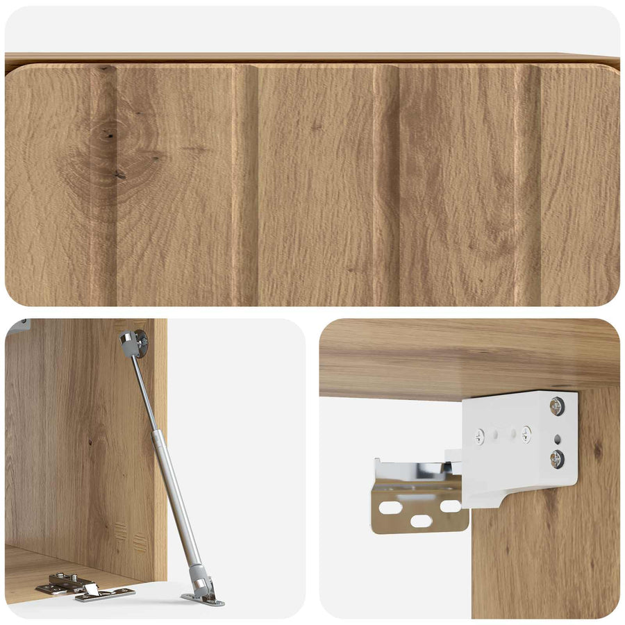 Wandbeugel TV-kast Artisanaal eiken 59,5 x 31 x 30 cm
