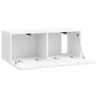 Wandbeugel TV-kast Wit 78,5 x 31 x 30 cm Bewerkt hout