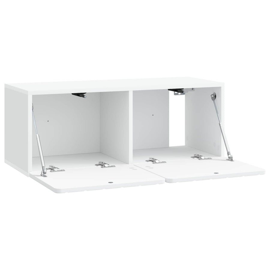 Wandbeugel TV-kast Wit 78,5 x 31 x 30 cm Bewerkt hout