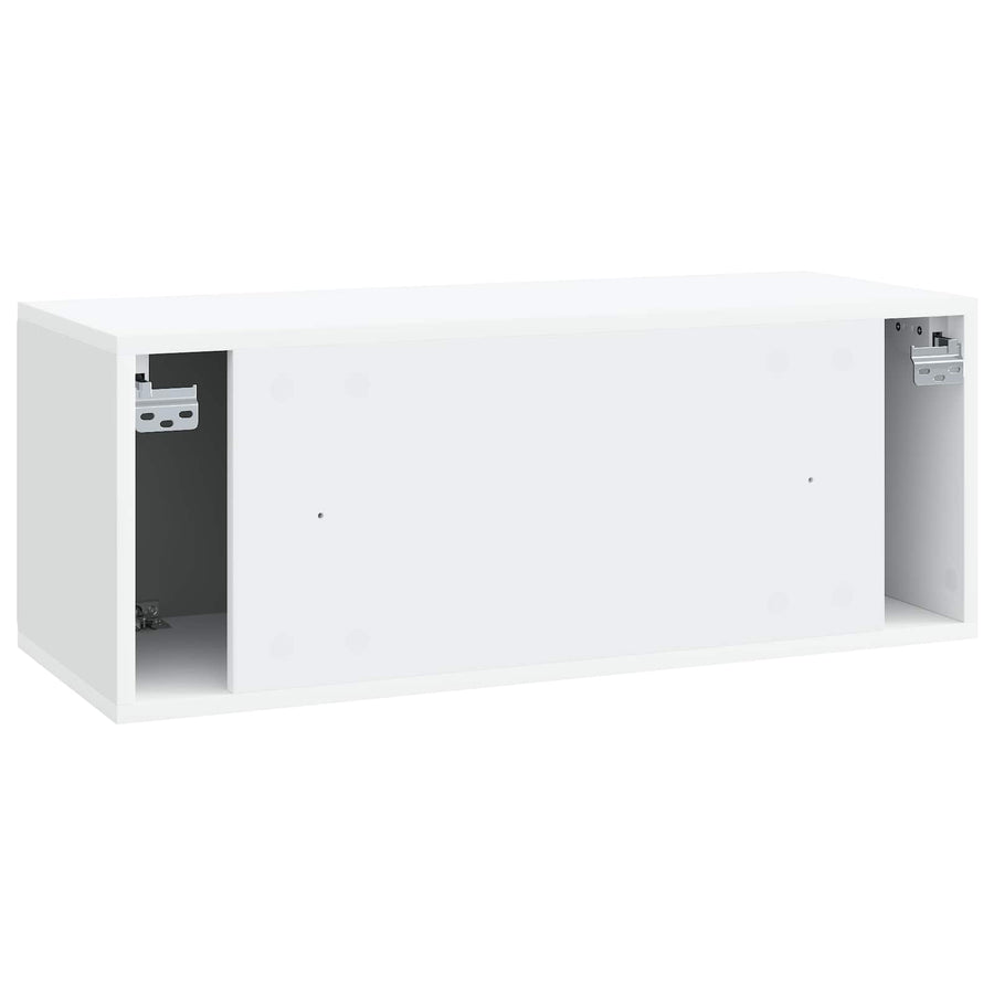 Wandbeugel TV-kast Wit 78,5 x 31 x 30 cm Bewerkt hout