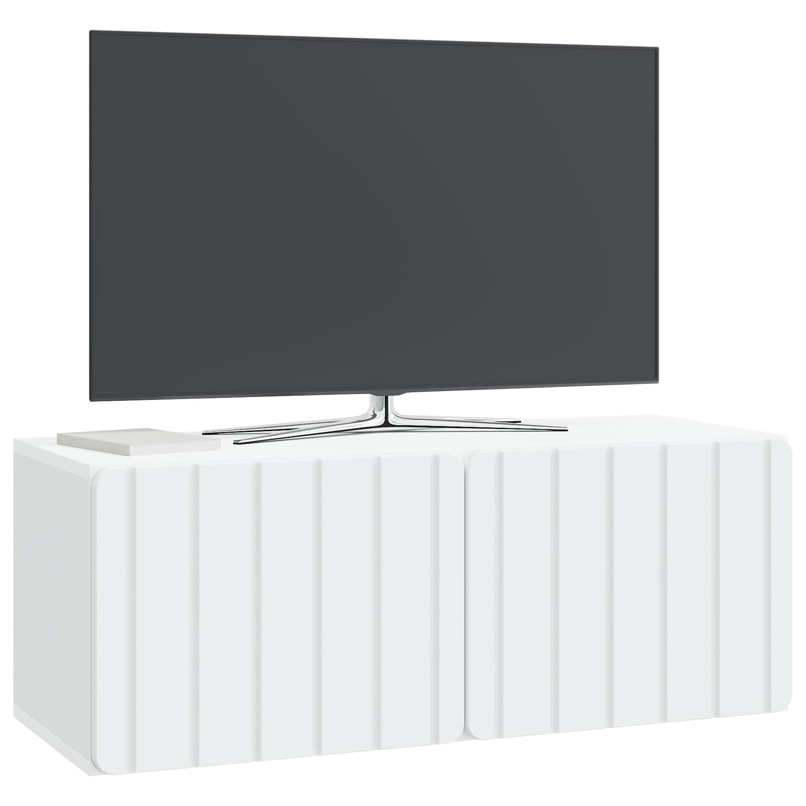 Wandbeugel TV-kast Wit 78,5 x 31 x 30 cm Bewerkt hout