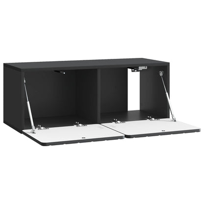 Wandbeugel TV-kast Zwart 78,5 x 31 x 30 cm Bewerkt hout