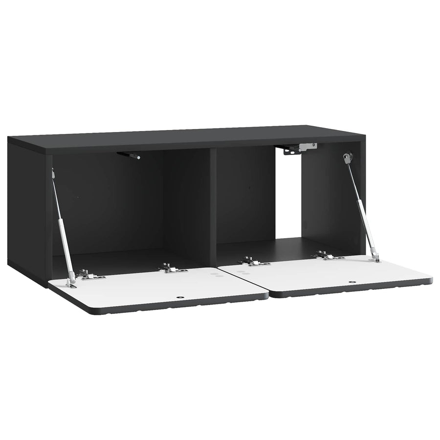 Wandbeugel TV-kast Zwart 78,5 x 31 x 30 cm Bewerkt hout