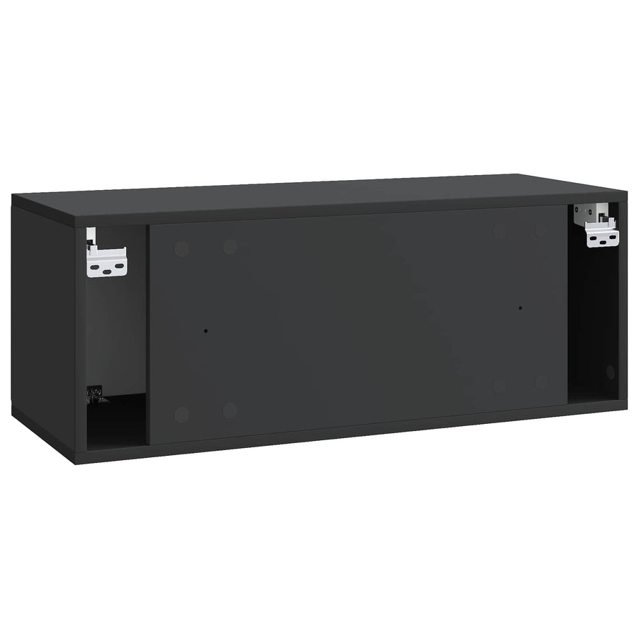 Wandbeugel TV-kast Zwart 78,5 x 31 x 30 cm Bewerkt hout