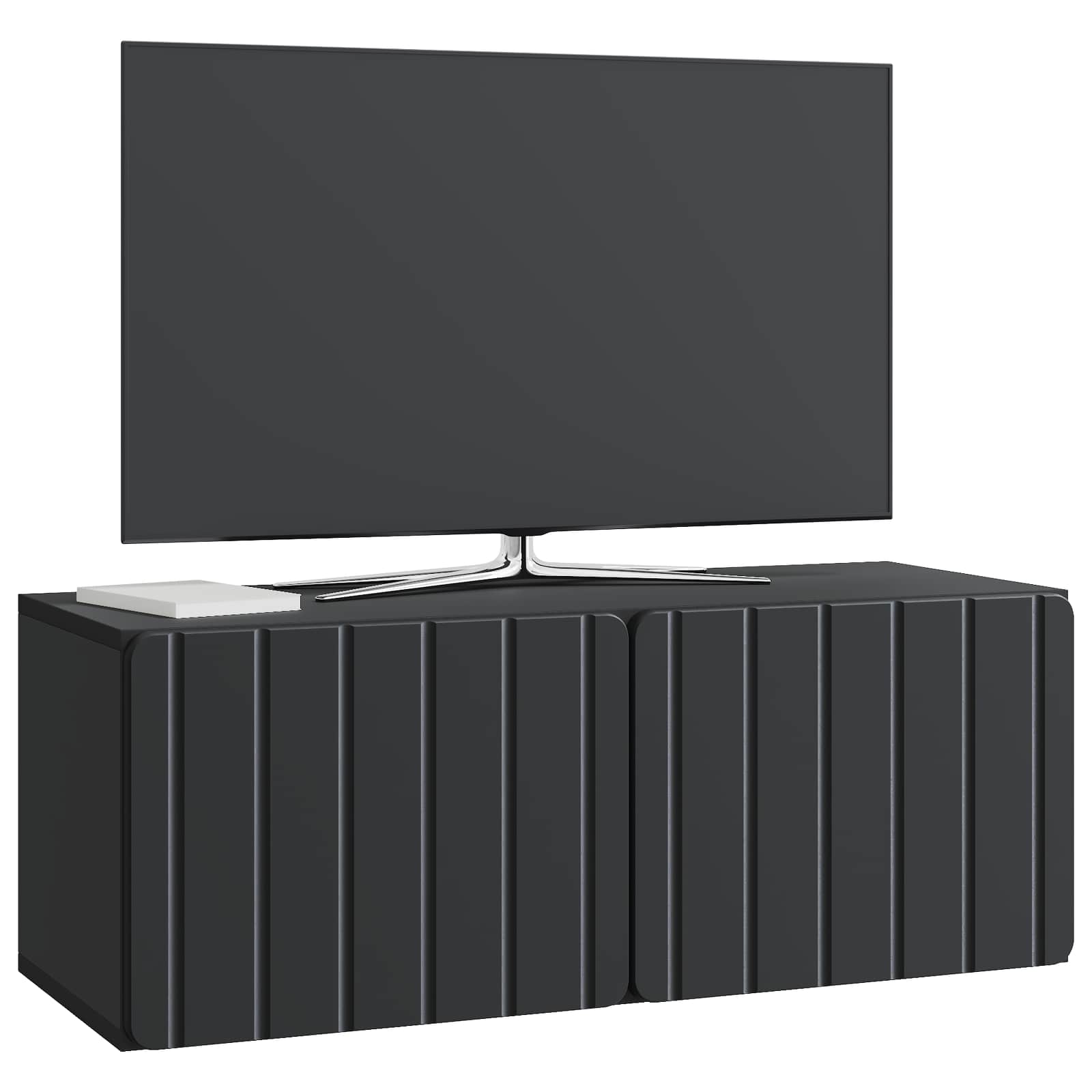 Wandbeugel TV-kast Zwart 78,5 x 31 x 30 cm Bewerkt hout