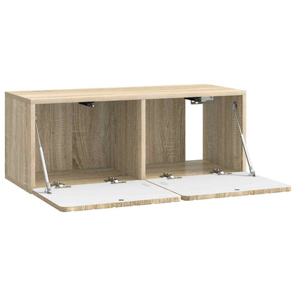 Wandbeugel TV-kast Sonoma Eiken 78,5 x 31 x 30 cm Bewerkt hout