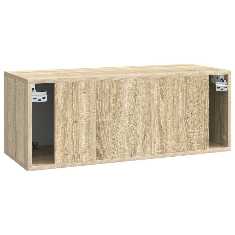 Wandbeugel TV-kast Sonoma Eiken 78,5 x 31 x 30 cm Bewerkt hout