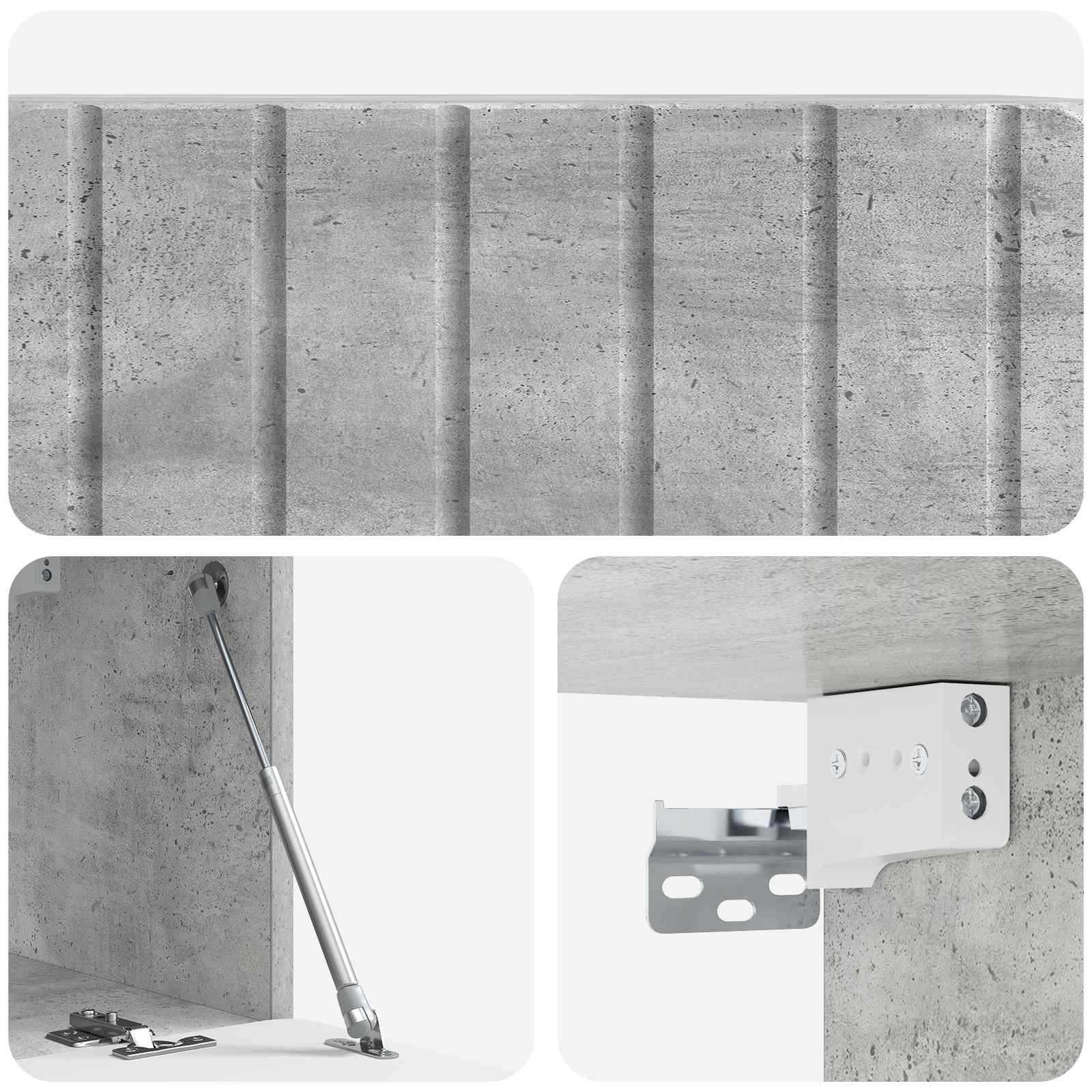 Wandbeugel TV-kast Betongrijs 78,5 x 31 x 30 cm Bewerkt hout