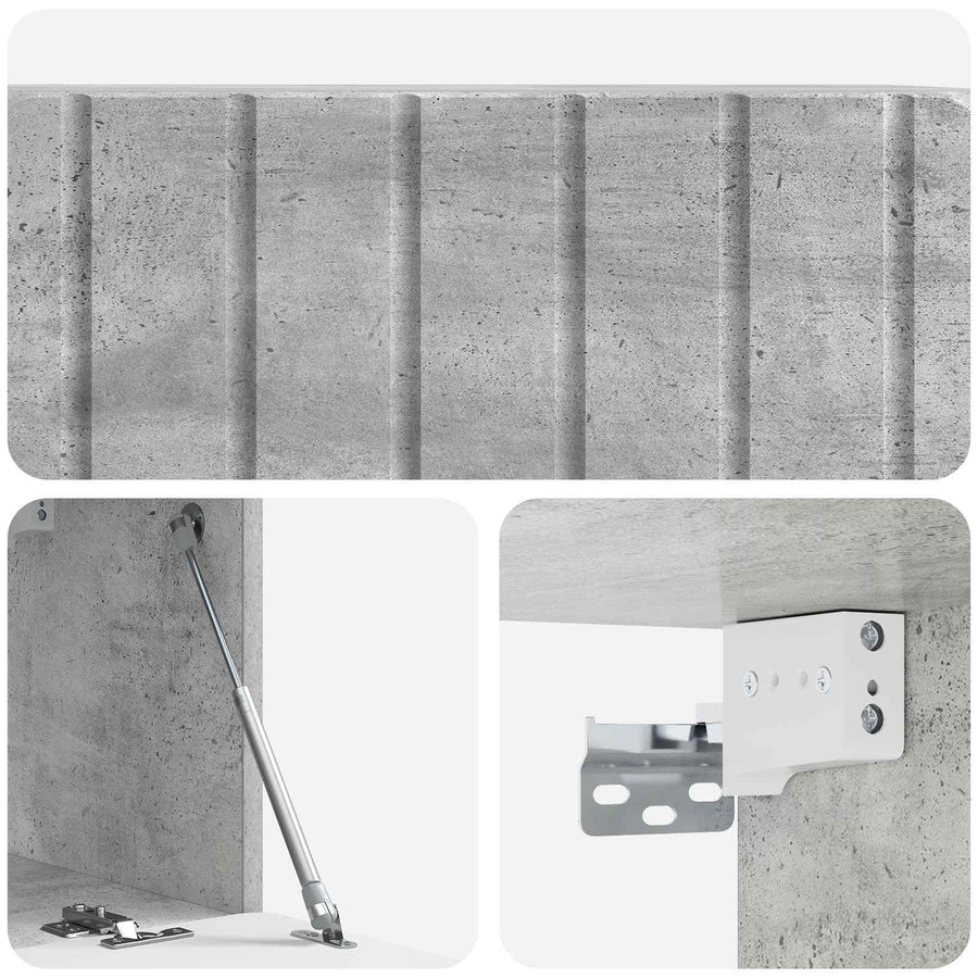 Wandbeugel TV-kast Betongrijs 78,5 x 31 x 30 cm Bewerkt hout
