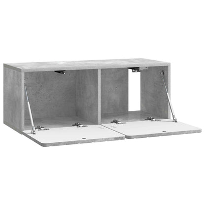 Wandbeugel TV-kast Betongrijs 78,5 x 31 x 30 cm Bewerkt hout