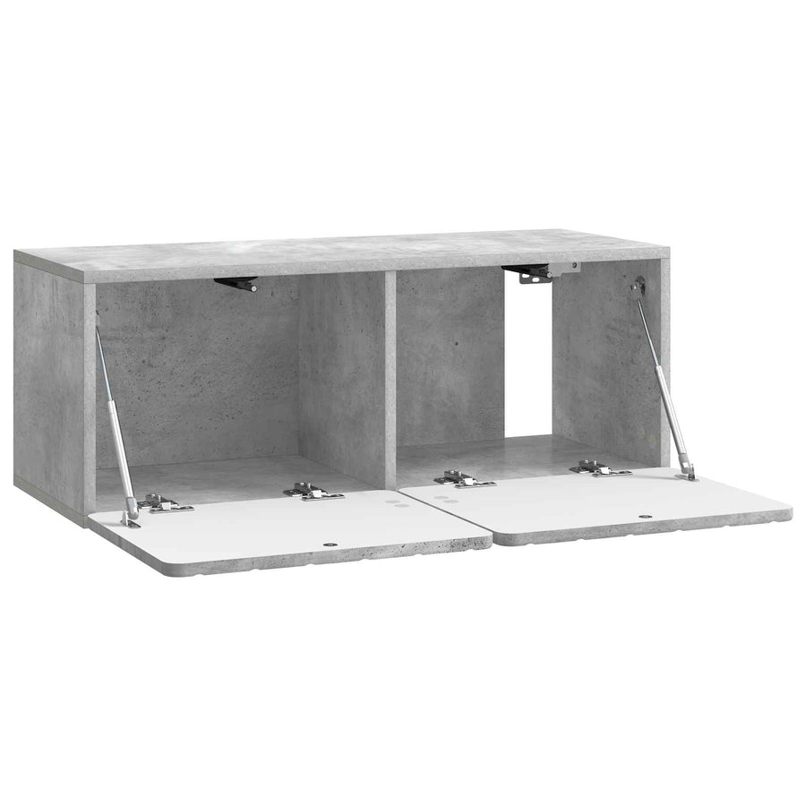 Wandbeugel TV-kast Betongrijs 78,5 x 31 x 30 cm Bewerkt hout