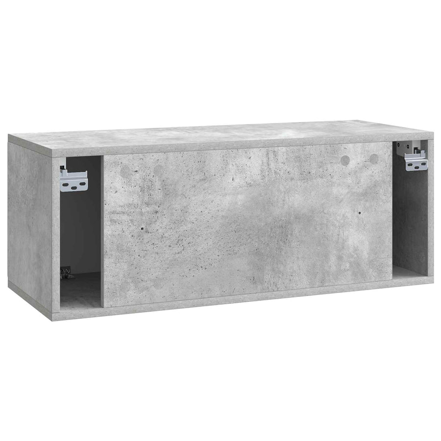 Wandbeugel TV-kast Betongrijs 78,5 x 31 x 30 cm Bewerkt hout