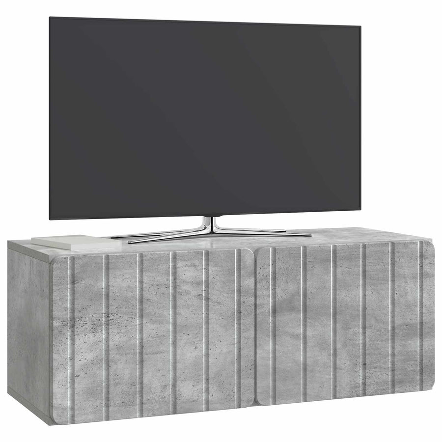 Wandbeugel TV-kast Betongrijs 78,5 x 31 x 30 cm Bewerkt hout