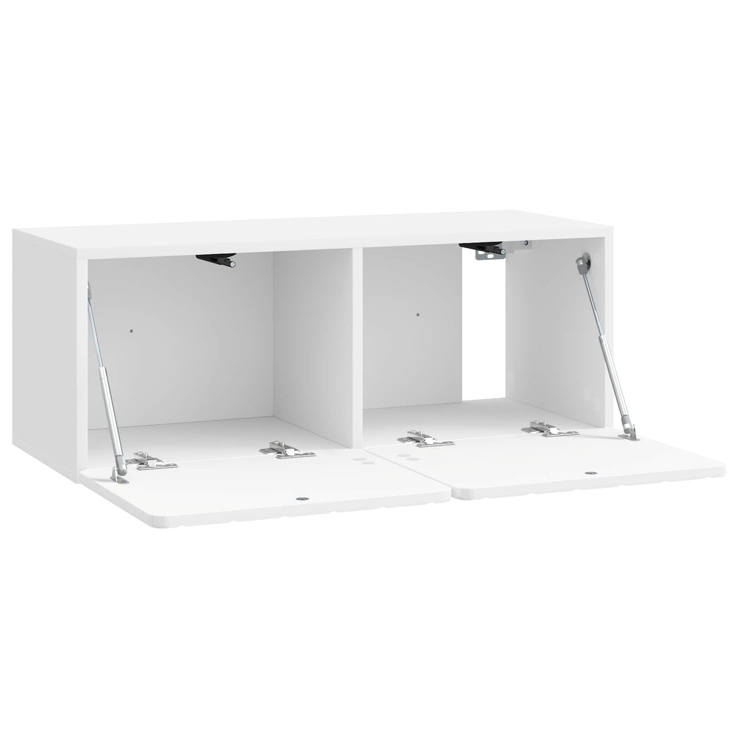 Wandbeugel TV-kast Hoogglans Wit 78,5 x 31 x 30 cm Bewerkt hout