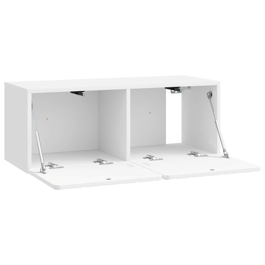 Wandbeugel TV-kast Hoogglans Wit 78,5 x 31 x 30 cm Bewerkt hout