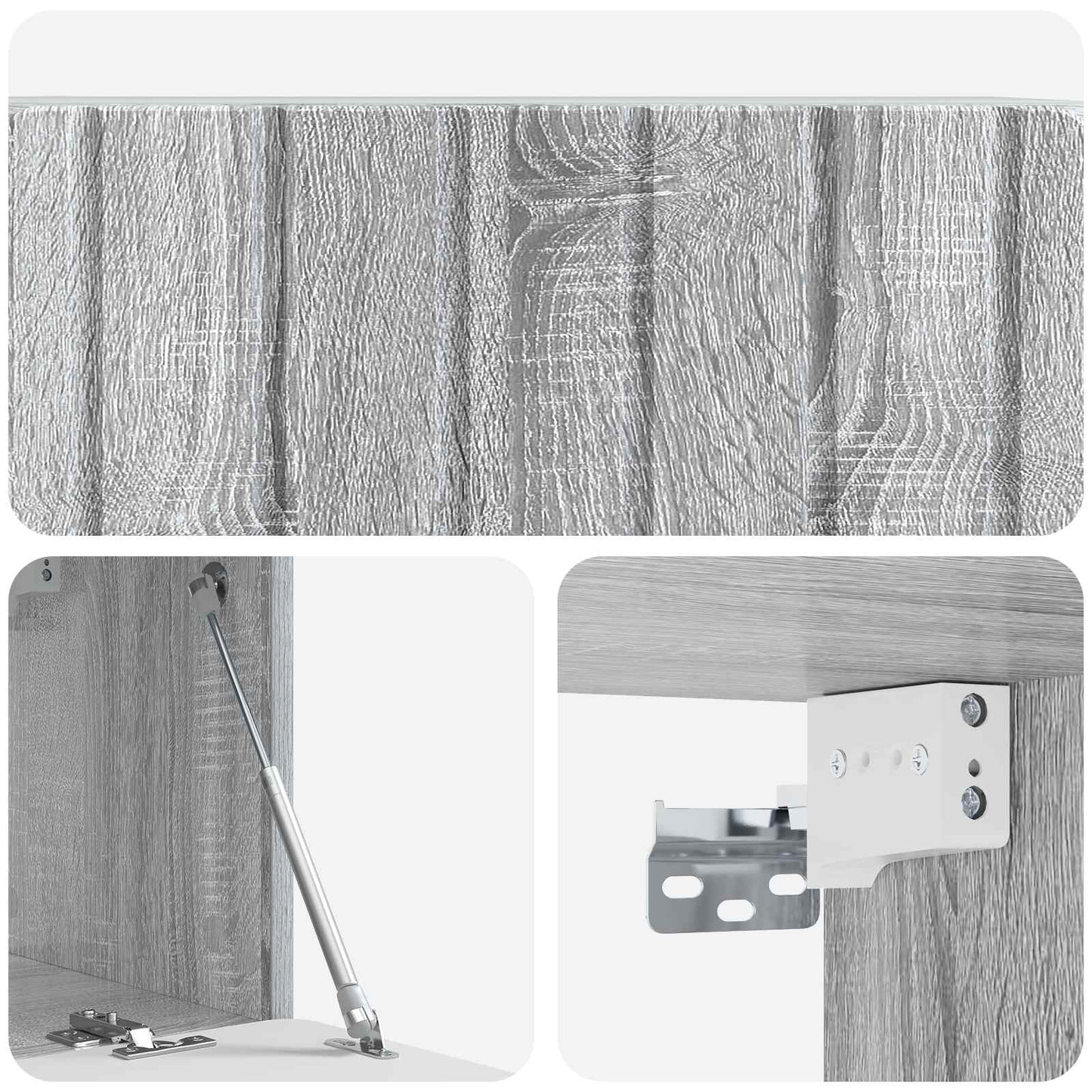 Wandbeugel TV-kast Grijs sonoma 78,5 x 31 x 30 cm Bewerkt hout