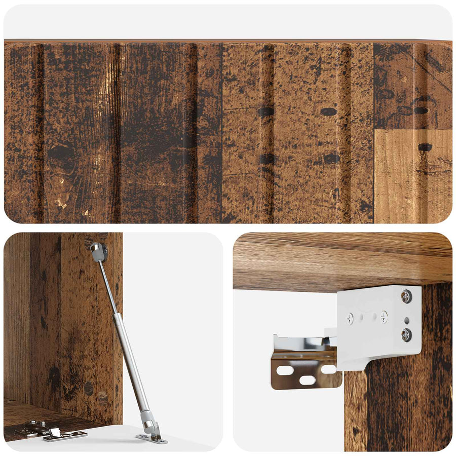 Wandbeugel TV-kast Oud hout 78,5 x 31 x 30 cm Bewerkt hout