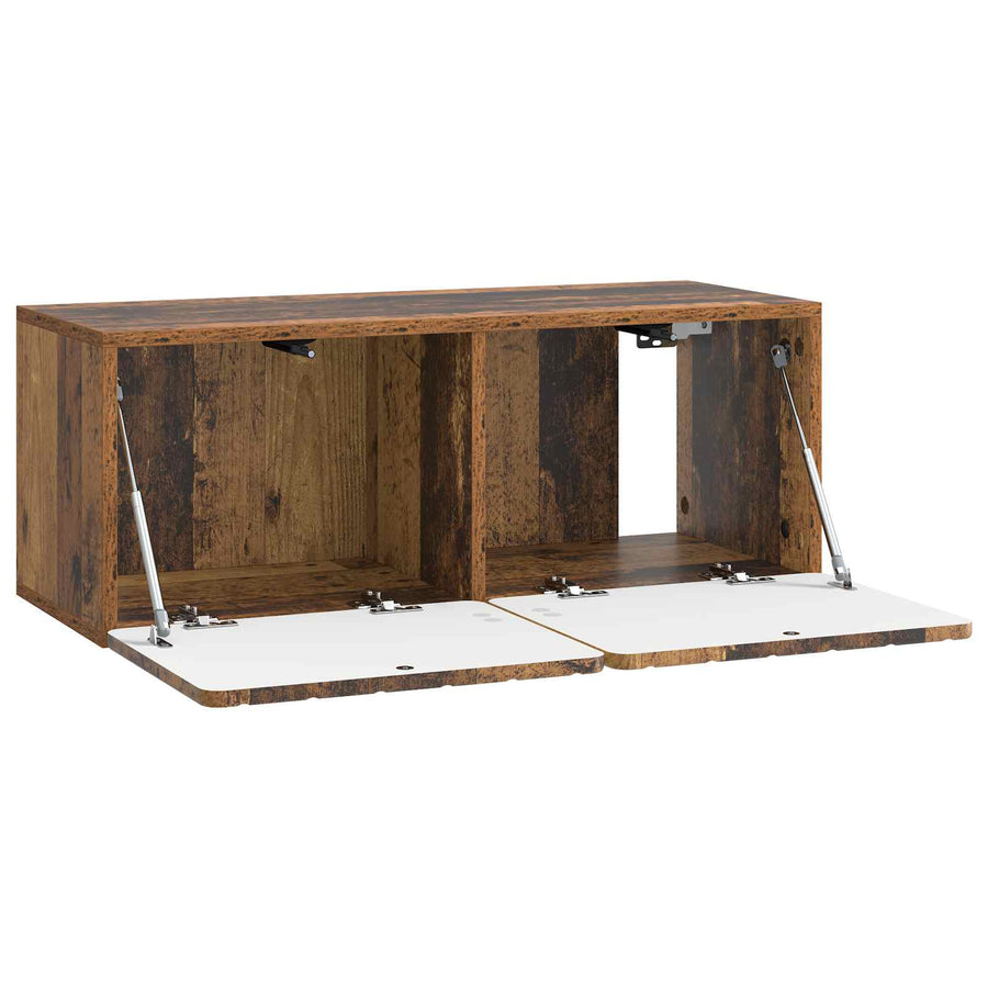 Wandbeugel TV-kast Oud hout 78,5 x 31 x 30 cm Bewerkt hout