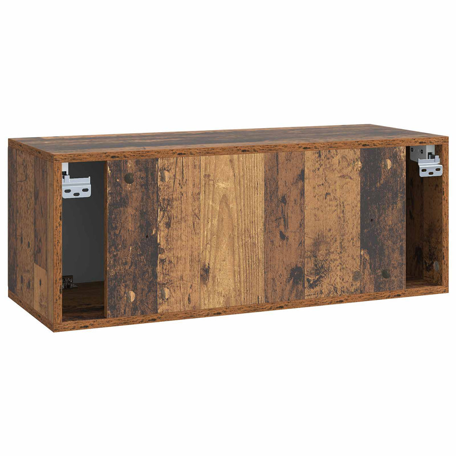 Wandbeugel TV-kast Oud hout 78,5 x 31 x 30 cm Bewerkt hout
