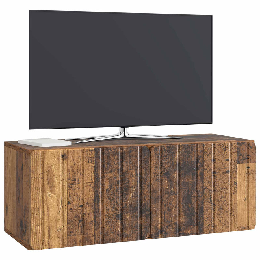 Wandbeugel TV-kast Oud hout 78,5 x 31 x 30 cm Bewerkt hout