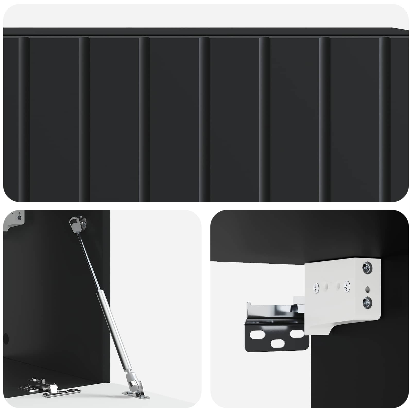 Wandbeugel TV-kast Zwart 98 x 31 x 30 cm Bewerkt hout