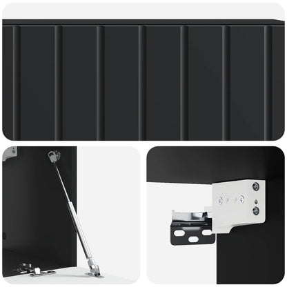 Wandbeugel TV-kast Zwart 98 x 31 x 30 cm Bewerkt hout