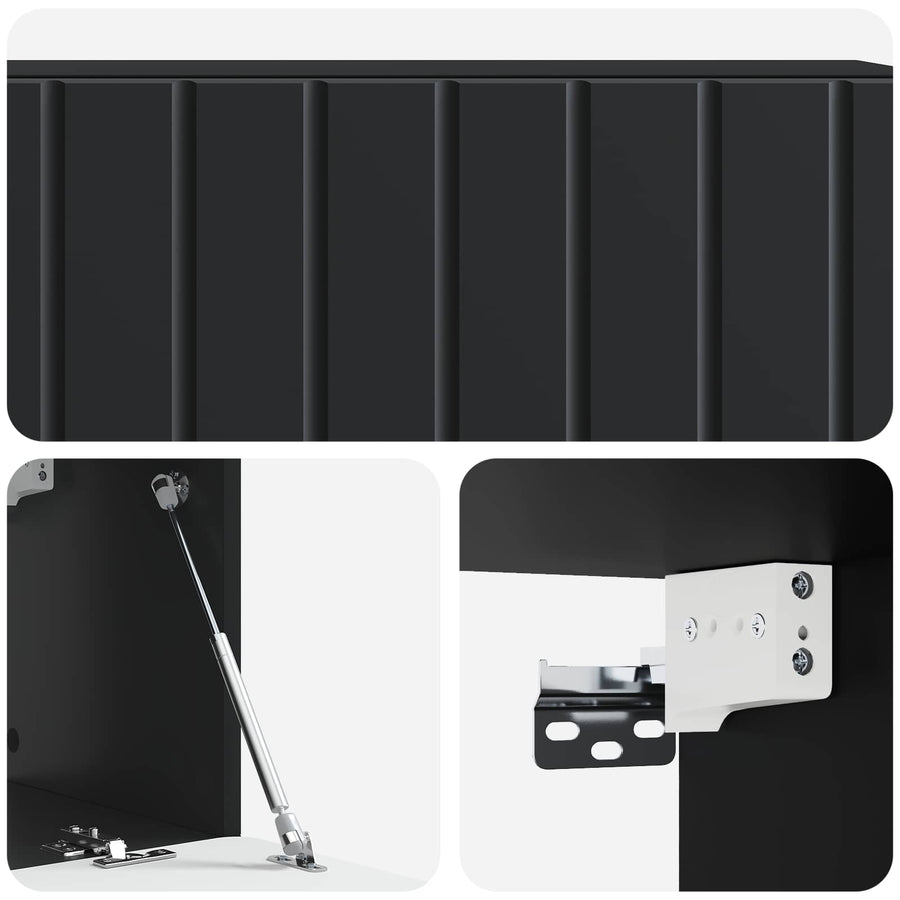 Wandbeugel TV-kast Zwart 98 x 31 x 30 cm Bewerkt hout